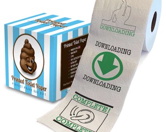 Printed TP Downloading Complete Printed Toilet Paper Gag Gift – Funny Toilet Paper Roll For Prank, Surprise, Decor Novelty Gift – 500 Sheets