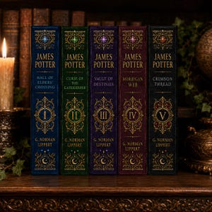 James Potter 5 Volume Fantasy Saga, Magical Hardcover Book Collection with Bookmarks, Dark Academia Bookshelf Gift
