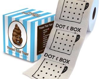 Printed TP Dot and Box Game Printed Toilet Paper Gag Gift – Funny Toilet Paper Roll For Prank, Surprise, Decor, Novelty Gift – 500 Sheets