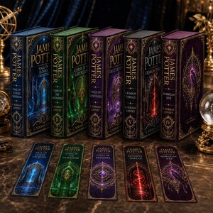 James Potter Complete 5 Book Hardcover Set, Dark Academia Fantasy Collection, Collector Edition with 5 Matching Bookmarks, Birthday Gift