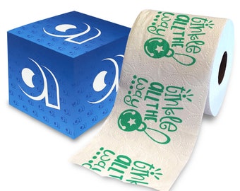 Printed TP Tinkle all the Way Christmas Green Printed Toilet Paper Gag Gift – Holiday Funny Toilet Paper Roll For Prank, Gift  – 500 Sheets