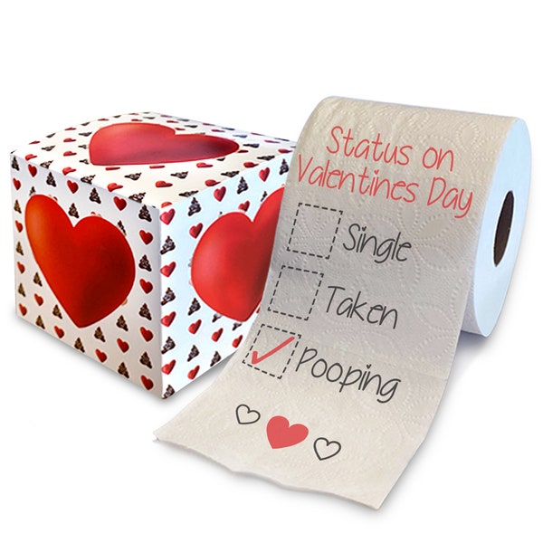 Printed TP Status Pooping Printed Toilet Paper Gag Gift - Funny Toilet Paper Roll for Valentines, Bathroom Decor, Novelty Gift - 500 Sheets