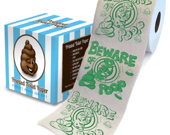 Printed TP Beware of Alien Poop Printed Toilet Paper Gag Gift – Funny Toilet Paper Roll For Prank, Surprise, Decor and Gift – 500 Sheets