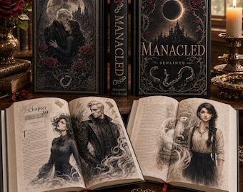 Manacled A4 Hardcover Book by SenLinYu, Full Color Illustrated Pages, Sewn Binding, Dark Romance Collector Gift