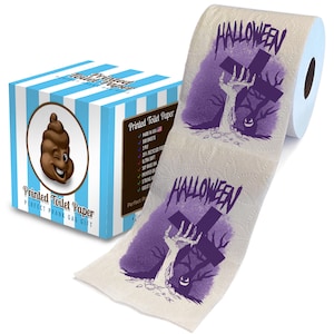 Printed TP Halloween Horror Night Printed Toilet Paper Gag Gift – Scary Toilet Paper Roll for Surprise, Prank, Funny Novelty Gift, 500 Sheet