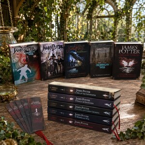 James Potter Complete 5 Book Hardcover Set, Dark Academia Fantasy Collection, Collector Edition with 5 Matching Bookmarks Gift For Reader