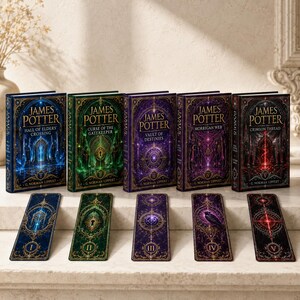 James Potter Complete 5 Book Hardcover Set, Dark Academia Fantasy Collection, Collector Edition with 5 Matching Bookmarks, Gift For Her