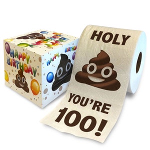 Papier hygiénique imprimé TP 100e anniversaire - Papier hygiénique cadeau amusant pour votre anniversaire, 100 anniversaires, 100 cadeaux de joyeux anniversaire - 500 feuilles