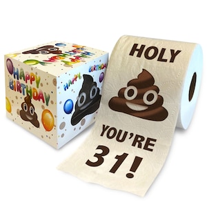 Printed TP 31st Birthday Gift Toilet Paper - Holy You&#39;re 31 Bday Party Funny Birthday Gift, Unique 31 Happy Birthday Presents - 500 Sheets