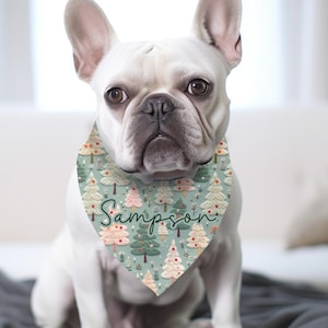 Personalized Christmas Dog Bandana Holiday Dog Accessory Holiday Custom Dog Scarf