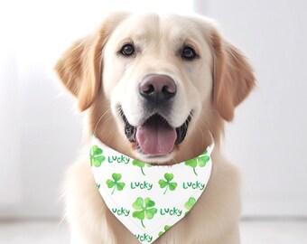 Lucky St. Patrick's Day Dog Bandana St. Pattys Holiday Dog Bandana Gift for Dog Lucky Dog Scarf