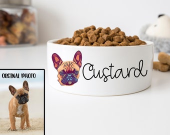 Custom Dog Bowl with Photo, Personalized Dog Bowl or Cat Bowl, Food and Water Bowl