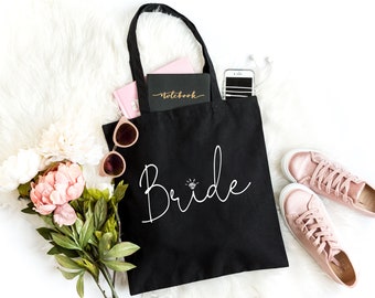 Bride Tote Bridal Canvas Tote Bride Gift Bridal Party Totes Engagement Gift Bridal Shower Gift Bride Bag Honeymoon Bag Bride Bag 1