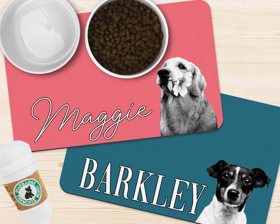 Custom Photo Pet Mat With Name Personalized Photo Non Slip Pet Mat