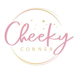 May include: Pink and gold logo with the text "Cheeky Corner" inside a circle with gold stars.