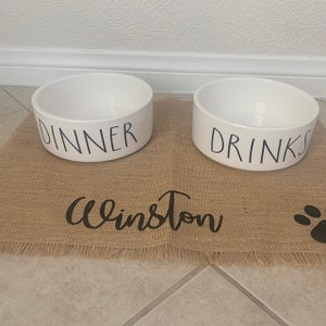 Funny Dog Gift Pet Food Bowl Water Bowl Cat Bowls Dinner Drinks Personalized Dog Bowl Ceramic 6 or 7 White 1 image 6