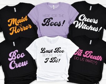 Boo Crew Bridesmaids Halloween Shirts Fall Bachelorette Party T-Shirts