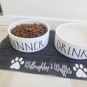 Funny Dog Gift Pet Food Bowl Water Bowl Cat Bowls Dinner Drinks Personalized Dog Bowl Ceramic 6 or 7 White 1 image 5