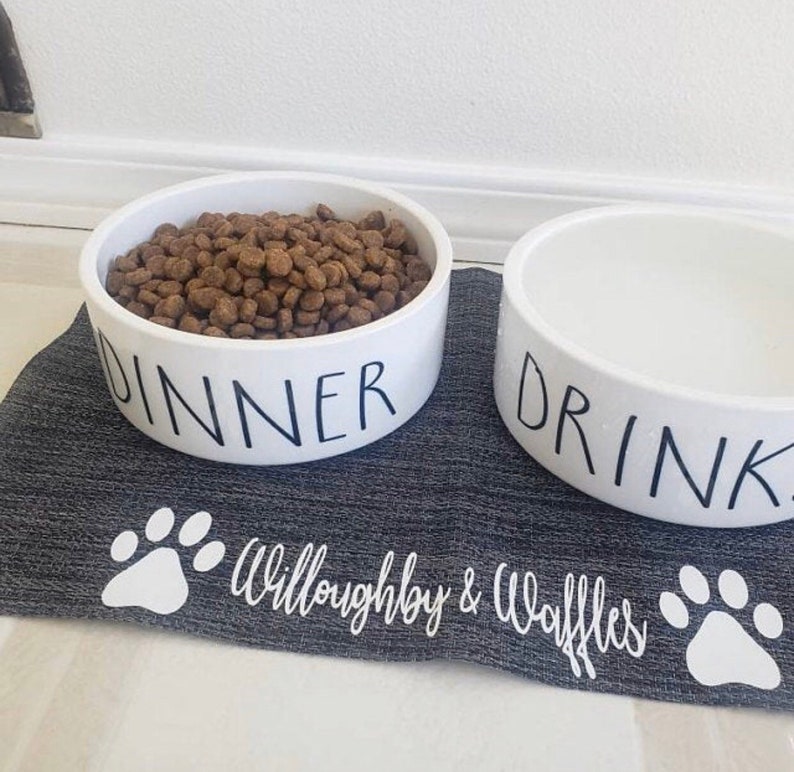 Funny Dog Gift Pet Food Bowl Water Bowl Cat Bowls Dinner Drinks Personalized Dog Bowl Ceramic 6 or 7 White 1 image 5