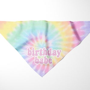 Birthday Babe Tie Dye Hundegeburtstag Bandana Hundegeburtstag Party Schal Bild 3