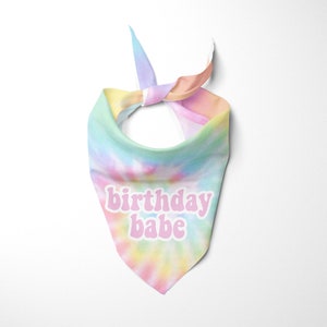 Birthday Babe Tie Dye Hundegeburtstag Bandana Hundegeburtstag Party Schal Bild 2