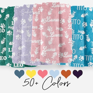 Personalized Full Color Cat Blanket Custom Pet Blanket Crate Blanket Scent Blanket