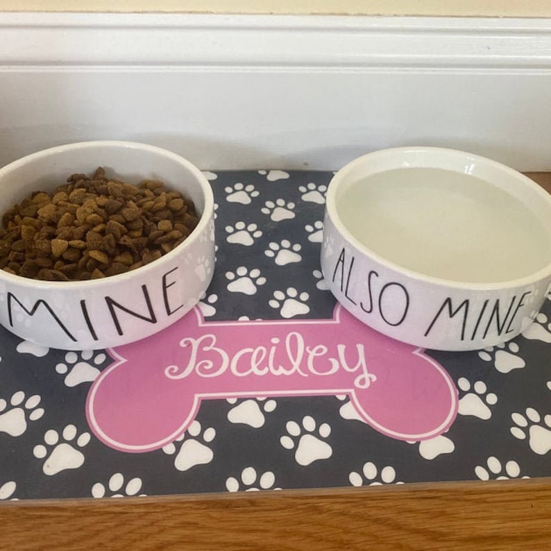 Funny Dog Gift Pet Food Bowl Water Bowl Cat Bowls Mine Also Etsy