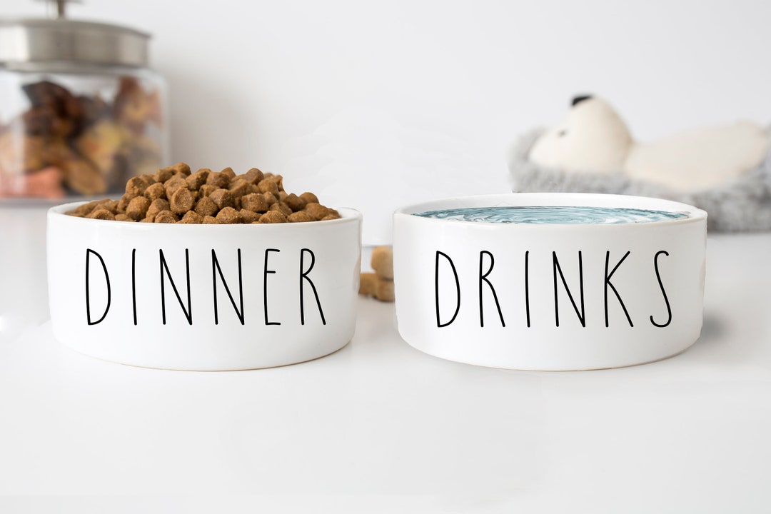 Funny Dog Gift Pet Food Bowl Water Bowl Cat Bowls Dinner Drinks Personalized Dog Bowl Ceramic 6 or 7 White 1 Etsy