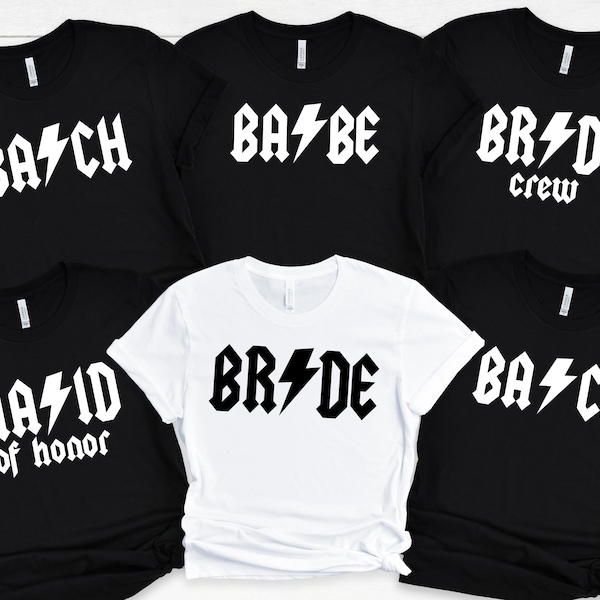 Rock n' Roll Bachelorette Shirts Bride Squad Bridesmaid Shirt ACDC Inspired Music Rock Bridesmaid Gift Wedding Gift Bridesmaid Proposal