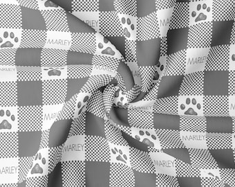 Personalized Checkered Dog Blanket: Plush Fleece Pet Blanket