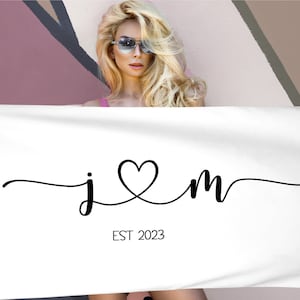 Newlywed Towel, Honeymoon Towel, Bride and Groom Towel, Personalized Bride Towel