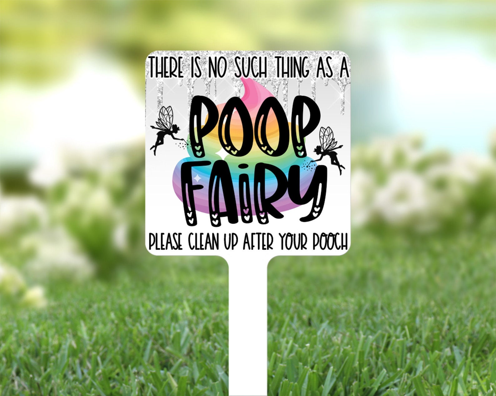 poop-fairy-sign-no-dog-poop-yard-sign-funny-dog-gift-pick-up-etsy