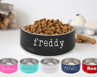 Personalized Stainless Steel Pet Bowl: Engraved Dog or Cat Bowl