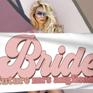 Retro Bride Towel Personalized Bride and Bridesmaid Beach Towels Bachelorette Towels Bach Party Gifts