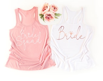 Bachelorette Tank Bride Squad Bridesmaid Shirt Bachelorette Party