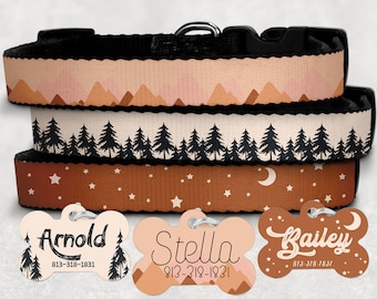 Gepersonaliseerde hondenhalsband: luipaard bloemenprint, gepersonaliseerd hondenpenning