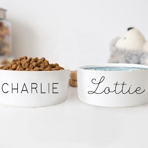 Custom Pet Bowls, Personalized Ceramic Dog Bowls with Name, New Puppy Gift