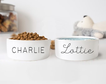 Custom Dog Bowls, Personalized Ceramic Pet Bowls with Name, New Puppy Gift