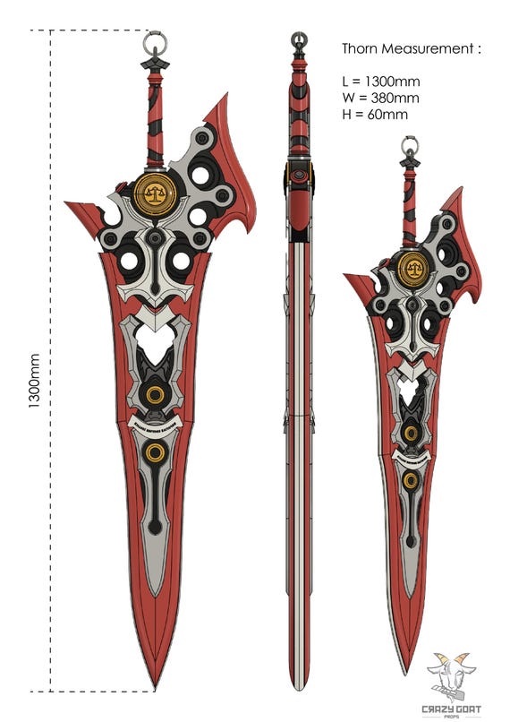 Hololive - Elizabeth Rose Bloodflame Sword - Thorn 3d Model/print