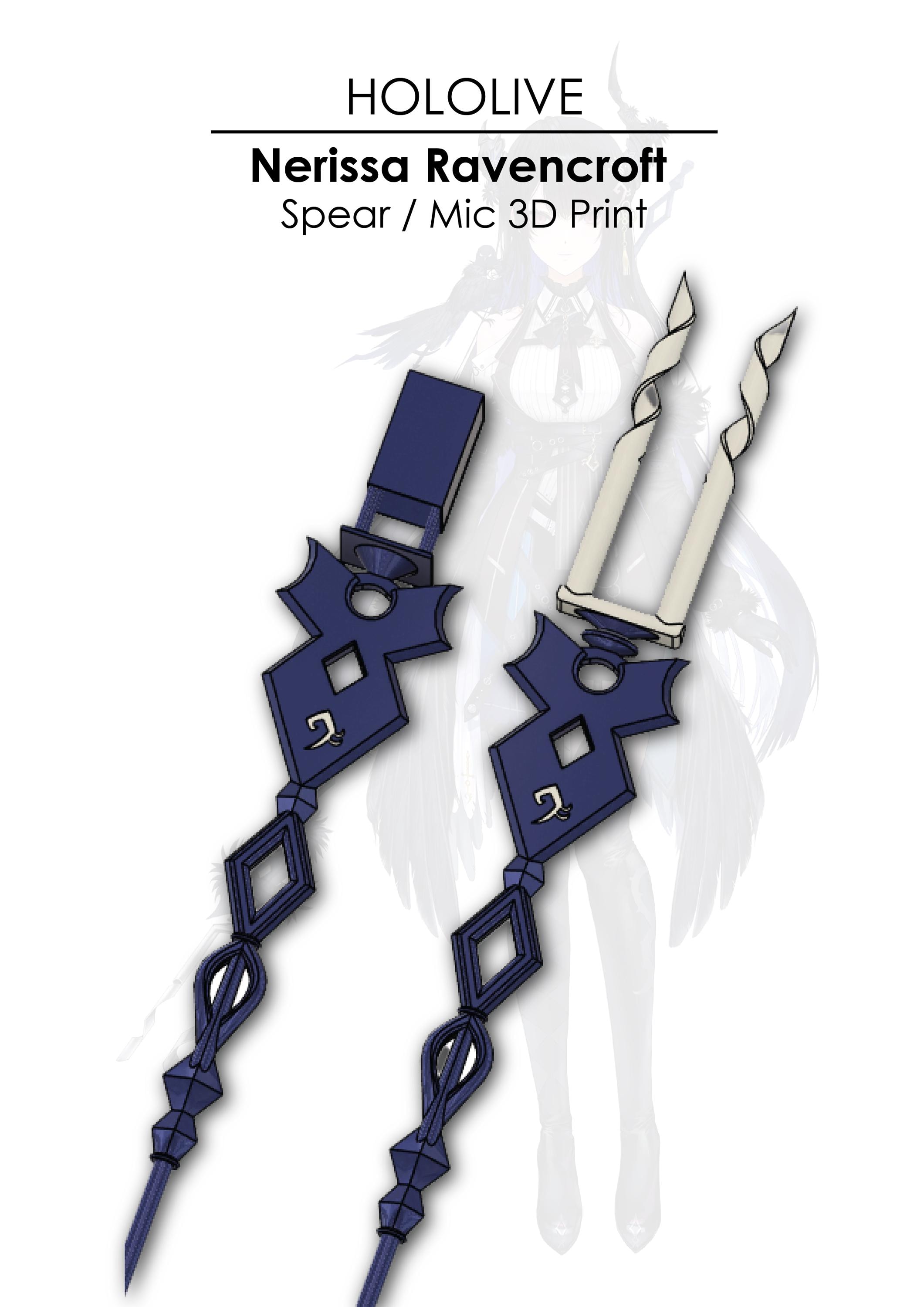Hololive - Nerissa Ravencroft Spear or Mic 3d Model File - Etsy