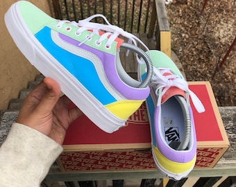 Custom "Pastel" Vans ADULTS