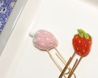 Carrie’s Strawberry Planner Clip Paperclip Bookmark