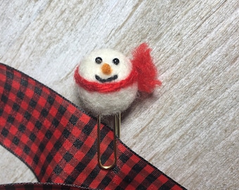 Icey Snowman Planner Clip Paperclip Bookmark