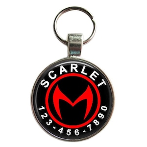 Scarlet Witch Dog ID Tag: Silver Plated Pet Tag