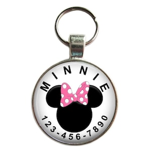 Minnie Mouse Dog ID Tag: Silver Plated Pet Tag
