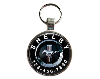 Placa de identificación personalizada para perros - Ford Mustang: Placa para mascotas chapada en plata
