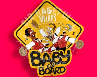 NEW DESIGN!! The Simpsons baby on board - Burt ward sticker  14,5X16 cm / 5,7x6,3 inch