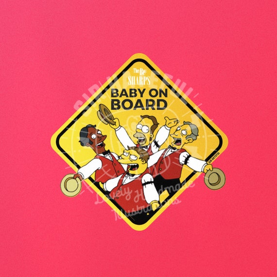 The Simpsons Baby on Board Burt Ward Sticker 15x15 Cm/6x6 Inch 