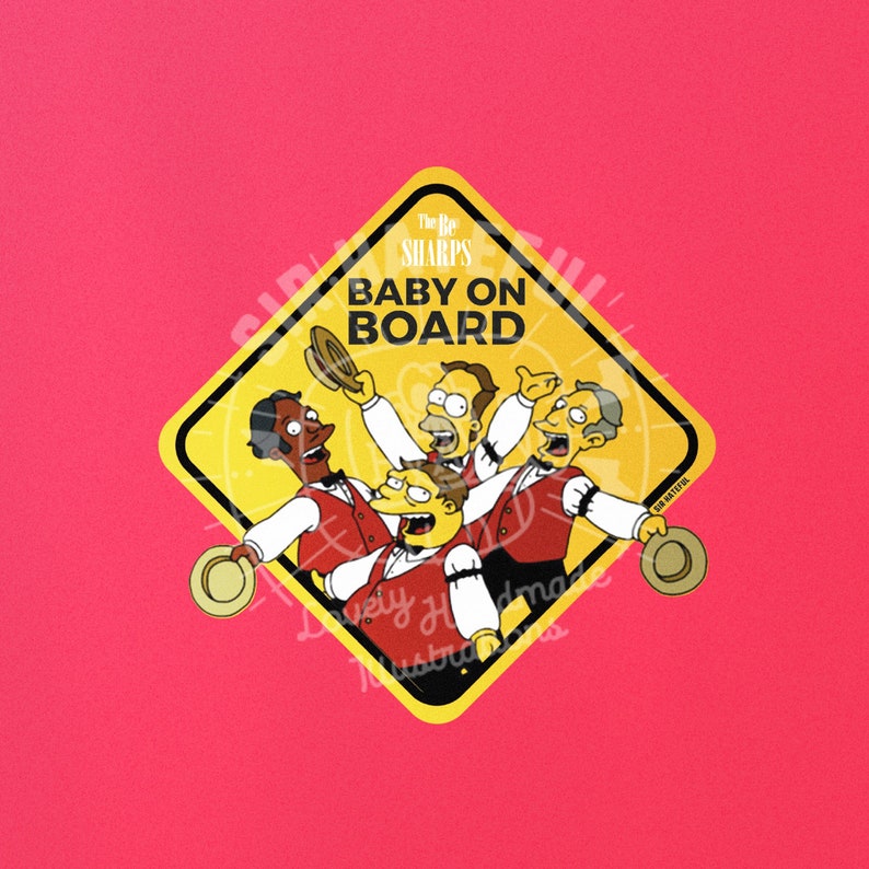 Zelfklevende sticker baby aan boord The Simpsons / Baby aan boord Burt Ward The Simpsons 15X15 cm / 6x6 inch English (Be Sharp)