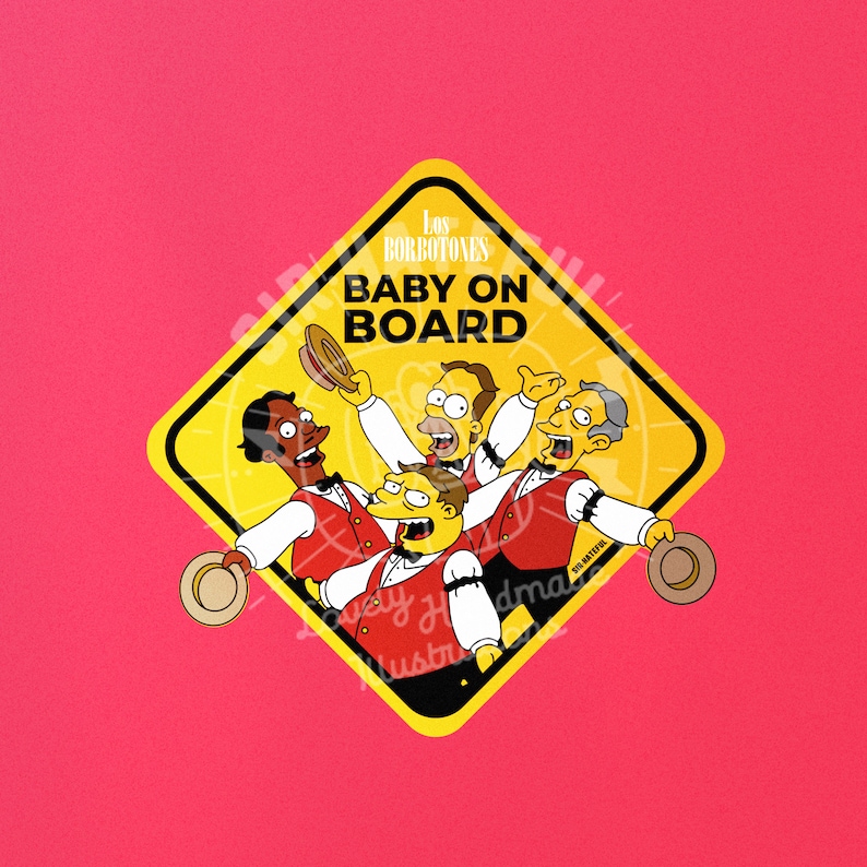 The Simpsons baby on board Burt ward sticker 15x15 cm/6x6 inch English (Borbotones)